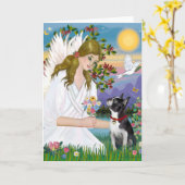 Angel Liebe (Karte) - Boston Terrier 3 Karte (Gelbe Blume)