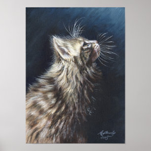 Angel Light Maine Coon Cat Art Plakat