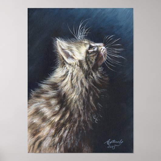 Angel Light Maine Coon Cat Art Plakat (Vorne)