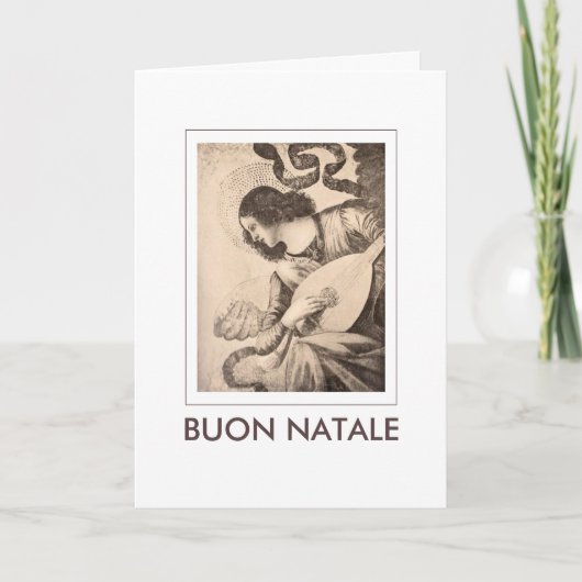 Angel Lute Buon Natale Christmas Feiertagskarte (Vorderseite)