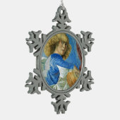 ANGEL MAKING MUSIC SCHNEEFLOCKEN Zinn-Ornament (Links)