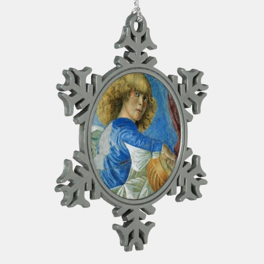 ANGEL MAKING MUSIC SCHNEEFLOCKEN Zinn-Ornament (Links)