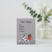 ANGEL MALEN EINES ROTEN BLUME MONOGRAMM White Gray Visitenkarte (Stehend Vorderseite)