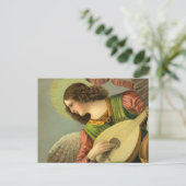 Angel-Malerei mit Mandolin Postkarte (Stehend Vorderseite)