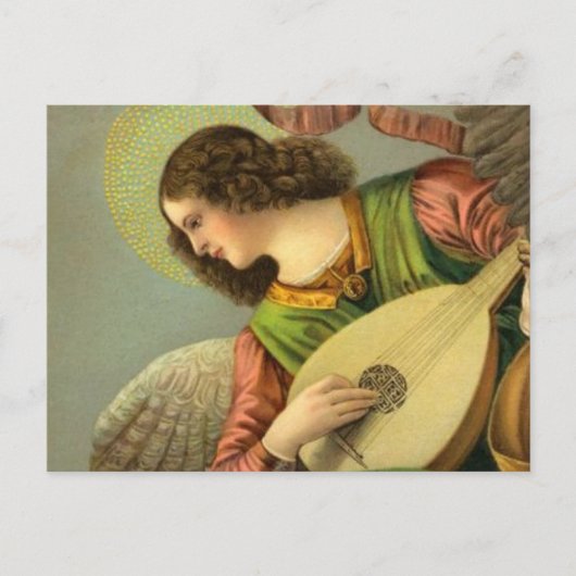 Angel-Malerei mit Mandolin Postkarte (Vorderseite)