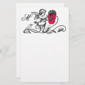 ANGEL MALERIEREN EIN BLUME-MONOGRAMM BRIEFPAPIER (Vorne/Hinten)