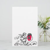 ANGEL MALERIEREN EIN BLUME-MONOGRAMM BRIEFPAPIER (Stehend Vorderseite)