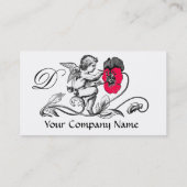 ANGEL MALERIEREN EIN PINK-BLUME-MONOGRAMM Schwarz- Visitenkarte (Rückseite)