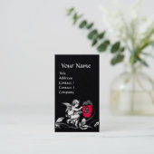 ANGEL MALERIEREN EINE PINK-BLUME, MONOGRAMM-Black  Visitenkarte (Stehend Vorderseite)