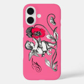 ANGEL MALERN EINER PINKEN BLUME, MONOGRAMM Case-Mate iPhone HÜLLE (Rückseite)