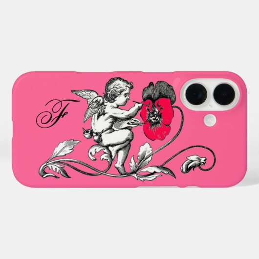 ANGEL MALERN EINER PINKEN BLUME, MONOGRAMM Case-Mate iPhone HÜLLE (Rückseite (Horizontal))