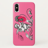 ANGEL MALERN EINER PINKEN BLUME, MONOGRAMM Case-Mate iPhone HÜLLE (Rückseite)