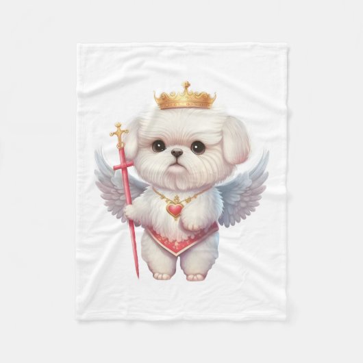 Angel Maltese Puppy, Maltes Hundeliebhaber und Bes Fleecedecke (Vorderseite)