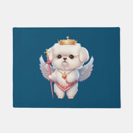 Angel Maltese Puppy, Maltes Hundeliebhaber und Bes Fußmatte (Vorderseite)