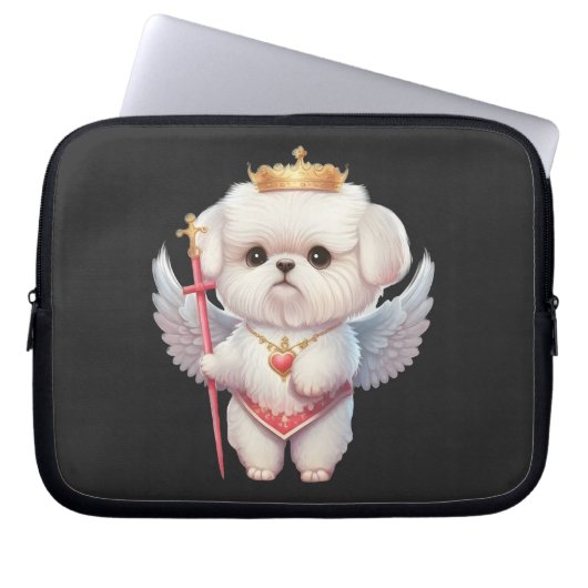 Angel Maltese Puppy, Maltes Hundeliebhaber und Bes Laptopschutzhülle (Vorderseite)