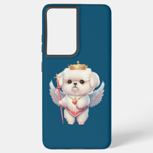 Angel Maltese Puppy, Maltes Hundeliebhaber und Bes Samsung Galaxy Hülle (Rückseite)