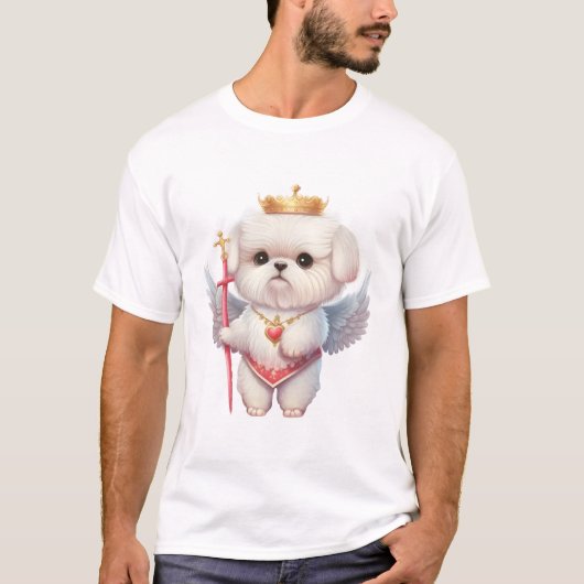 Angel Maltese Puppy, Maltes Hundeliebhaber und Bes T-Shirt (Vorderseite)