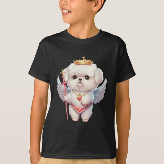 Angel Maltese Puppy, Maltes Hundeliebhaber und Bes T-Shirt (Vorderseite)