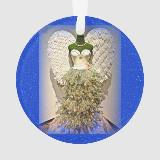 Angel Mannequin Kleid Form Weihnachtsbaum Ornament (Rückseite)
