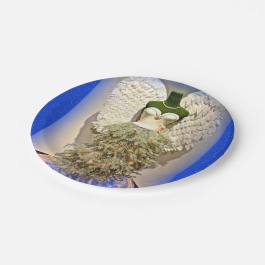 Angel Mannequin Kleid Form Weihnachtsbaum Pappteller (Schrägansicht)