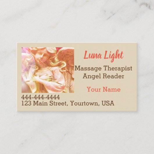 Angel Massage Psychische Wellness Herz Holistic Visitenkarte (Vorderseite)