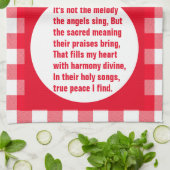 Angel Melody Gedicht auf Rot & Weiß Plaid Geschirrtuch (Gefaltet)