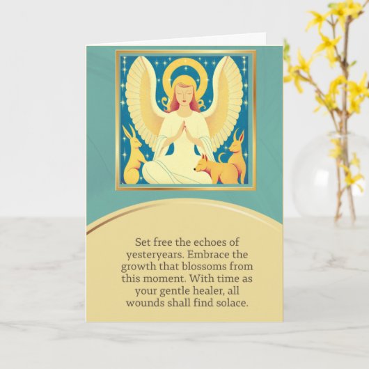 angel message happy birthday karte (Gelbe Blume)