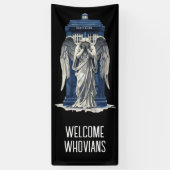 Angel mit Blue Police Box 1 Banner (Vertikal)