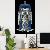 Angel mit Blue Police Box 1 Poster (Heimbüro)