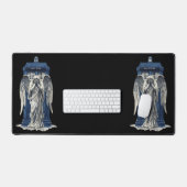 Angel mit Blue Police Box 1 Schreibtischunterlage (Tastatur & Maus)