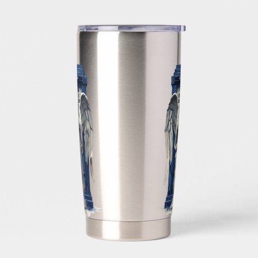 Angel mit Blue Police Box 1 Thermobecher (Links)