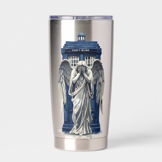 Angel mit Blue Police Box 1 Thermobecher (Rückseite)