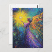 Angel mit einem Star Postkarte (Vorne/Hinten)