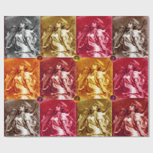 ANGEL MIT FEATHER, FARBEN GEMSTONS Weihnachten Geschenkpapier