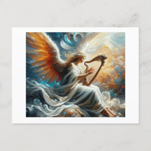 Angel mit Harfe, Postkarte