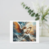 Angel mit Harfe, Postkarte (Stehend Vorderseite)