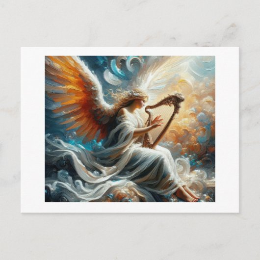 Angel mit Harfe, Postkarte (Vorderseite)