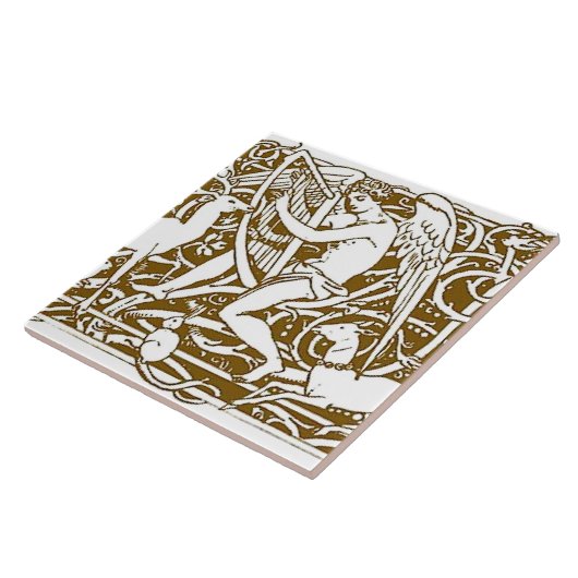 Angel mit Harp Fliese (Seite)