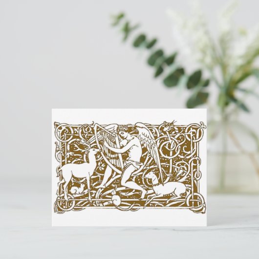 Angel mit Harp Postkarte (Stehend Vorderseite)