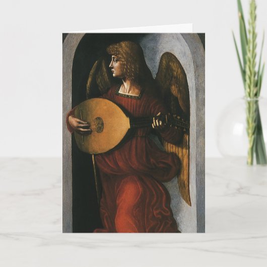 Angel mit Lute von Leonardo da Vinci Weihnachten (Vorderseite)
