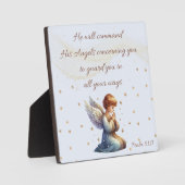 Angel mit Psalm 91:11 Fotoplatte (Vorderseite)