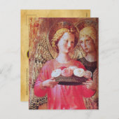 ANGEL MIT ROSE CHRISTMAS FEIERTAGSPOSTKARTE (Vorne/Hinten)