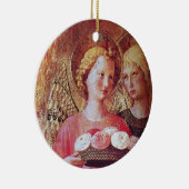 ANGEL MIT ROSE KERAMIK ORNAMENT (Rechts)