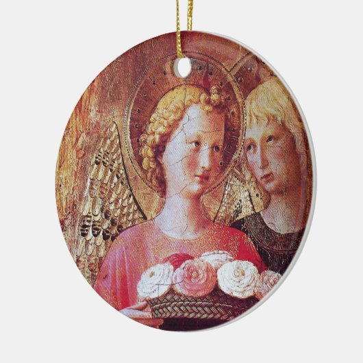 ANGEL MIT ROSE KERAMIK ORNAMENT (Links)