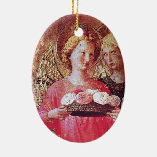 ANGEL MIT ROSE KERAMIKORNAMENT (Hinten)