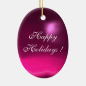 ANGEL MIT ROSE Pink Amethyst Gem Stein Keramikornament (Hinten)