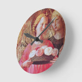 ANGEL MIT ROSE RUNDE WANDUHR (Winkel)