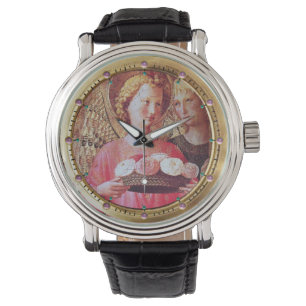 ANGEL MIT ROSE UND ARCHANGEL GABRIEL Pink Gemeine Armbanduhr