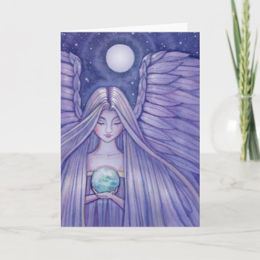 Angel mit Small Earth Card von Molly Harrison Karte (Vorderseite)