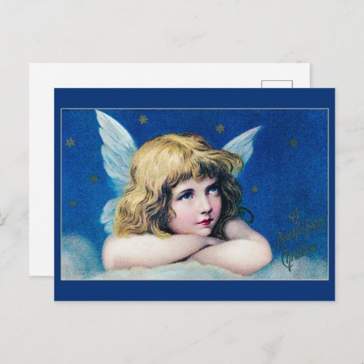 Angel mit Stars Chrismas Postkarte (Vorne/Hinten)